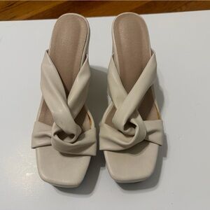 Elegant Cream Women's Sandals Heels